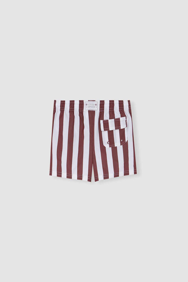 Womensecret Pink striped swim shorts brown