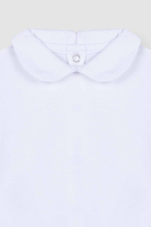 Womensecret Embroidered piqué collar bodysuit white