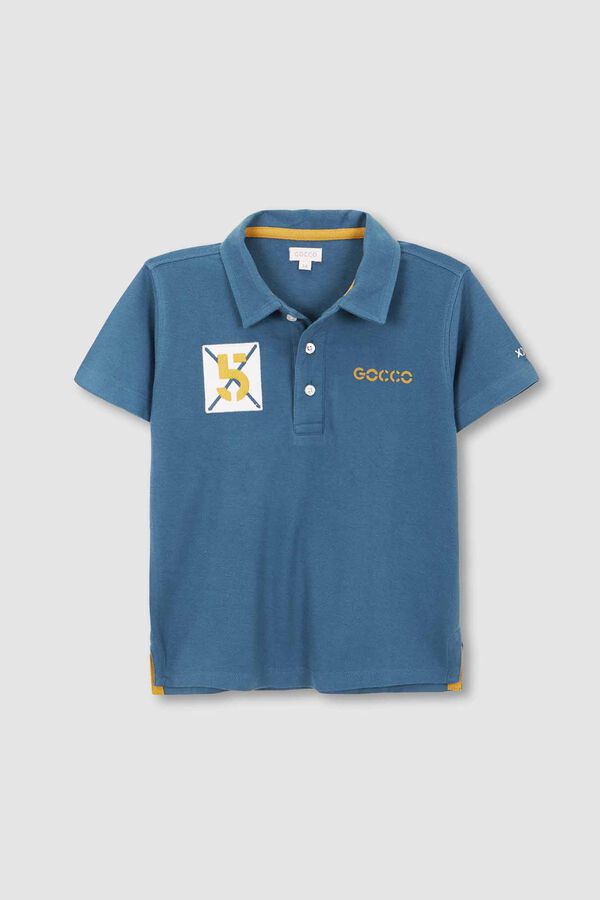 Womensecret Light blue polo shirt with patches Blau