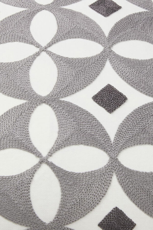 Textura Capa de almofada bordada cinzento