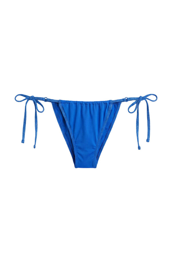 Women'secret Blue lurex triangle bikini top blue
