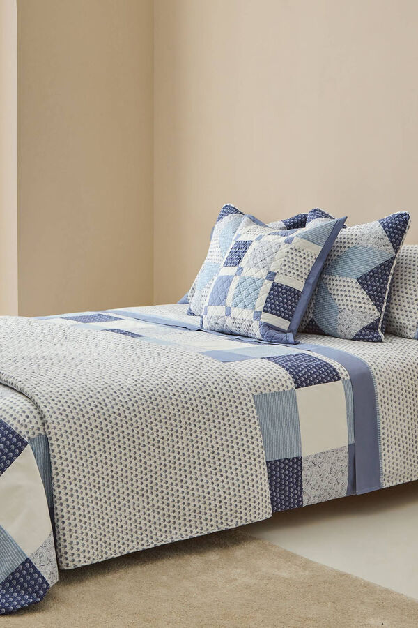 Textura Funda N&oacute;rdica Patchwork azul