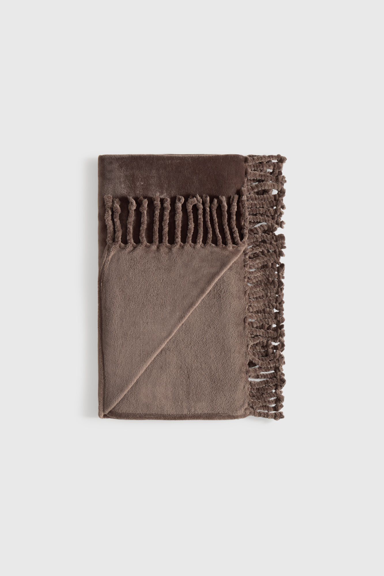 Textura Fleece-Decke mit Fransen