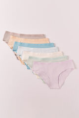 Women'secret Plain cotton 7-pack wide panties with logo white