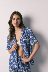 Women'secret Blue floral classic pyjamas blue