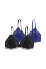 Womensecret Pack of two bralettes with light padding  fekete