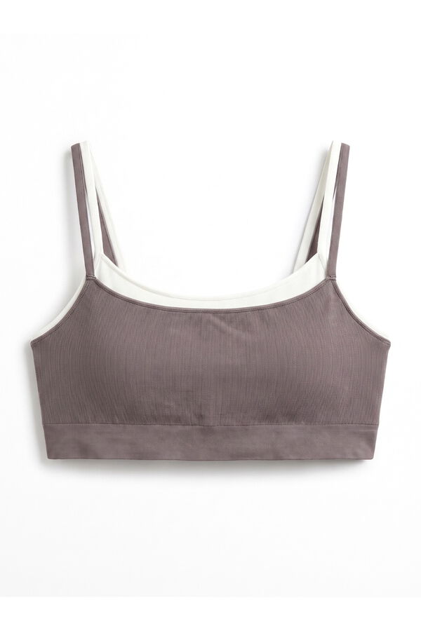 Women'secret Haut sans coutures c&ocirc;tel&eacute; violet rose