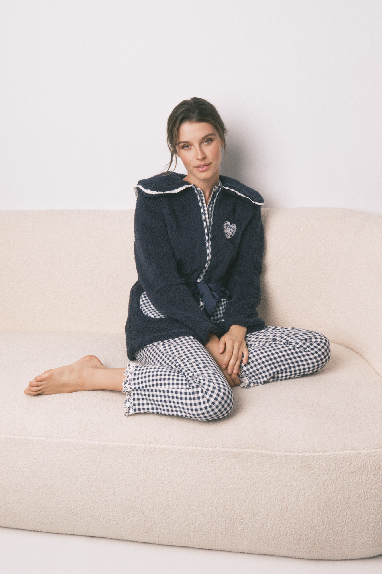 Women'secret Bata midi borreguito Smiley azul