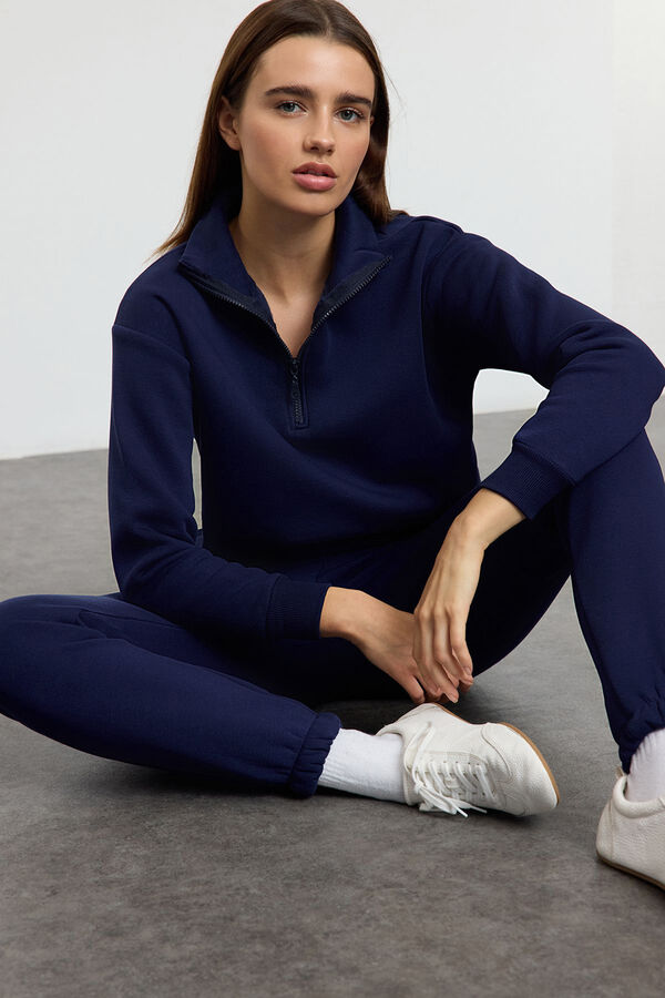 Trendyol Conjunto ch&aacute;ndal jogging felpa polar azul azul