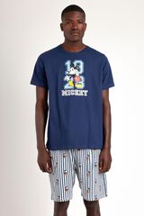 Admas Pijama corto rayas Mickey Mouse azul
