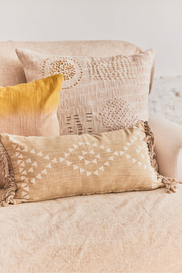 Womensecret Kenka cushion cover with geometric motifs marron