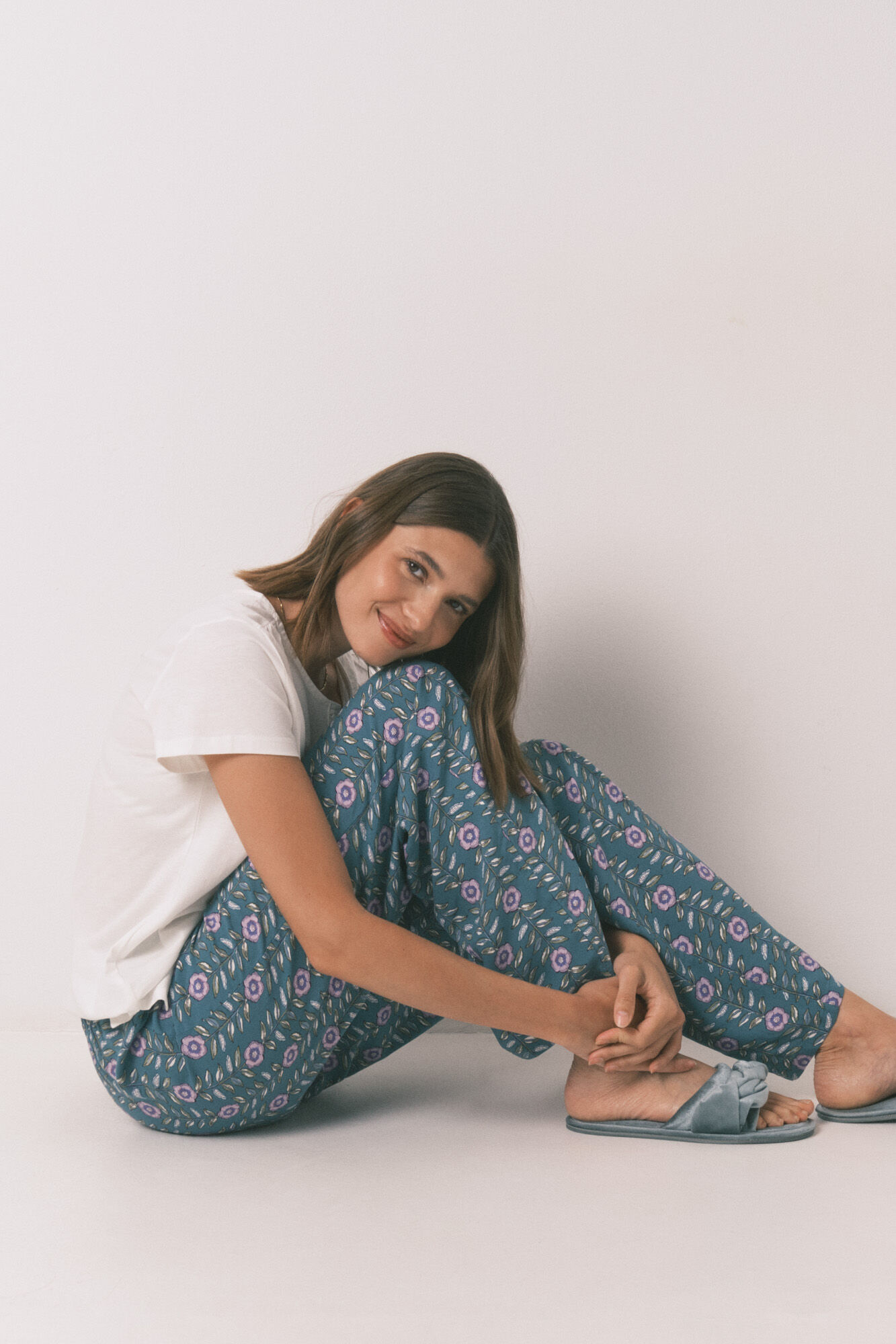 Women'secret Pantal&oacute;n largo viscosa print flores