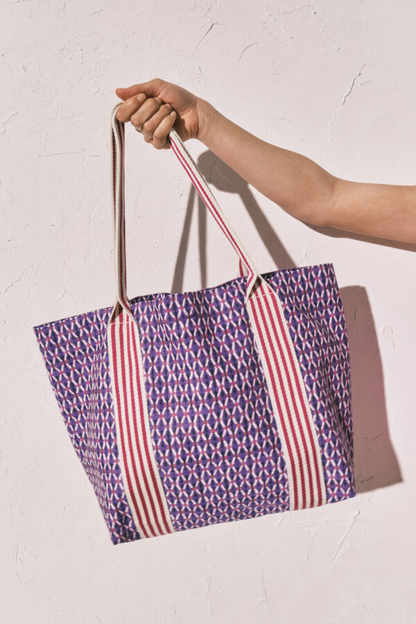 Women'secret Bolso shopper playa estampado rayas estampado