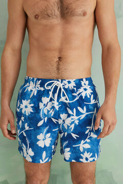 Womensecret Men's blue floral print swimming shorts blue