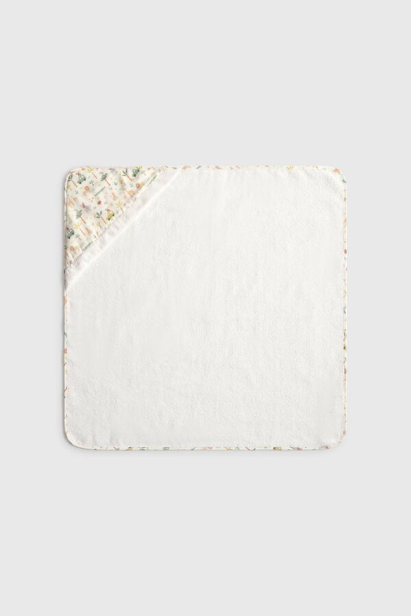 Textura Jungle print hooded towel white