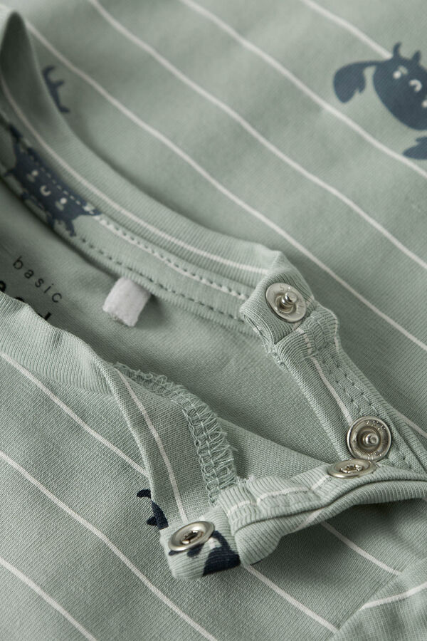 Name it Macac&atilde;o manga curta com estampado de algod&atilde;o org&acirc;nico azul