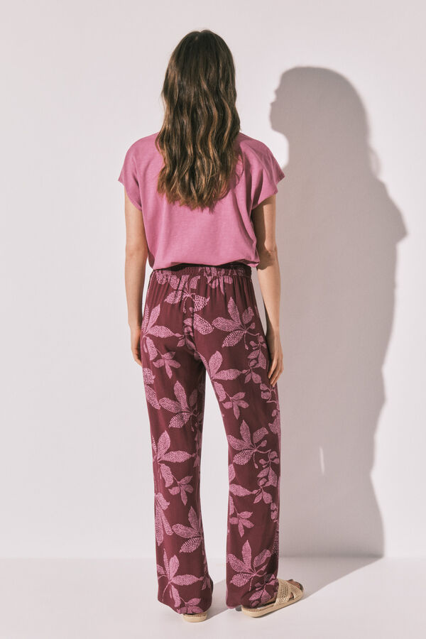 Women'secret Pantalone sa cvetnim printom Bordo