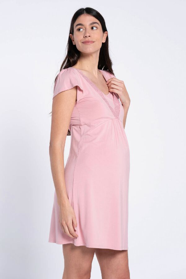 Ohma Camis&oacute;n de lactancia con manga corta rosa