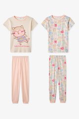 Penti Pack 2 pijamas infantiles gatos marfil