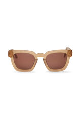 Mr. Boho Matt-sandfarbene Sonnenbrille Logan Braun