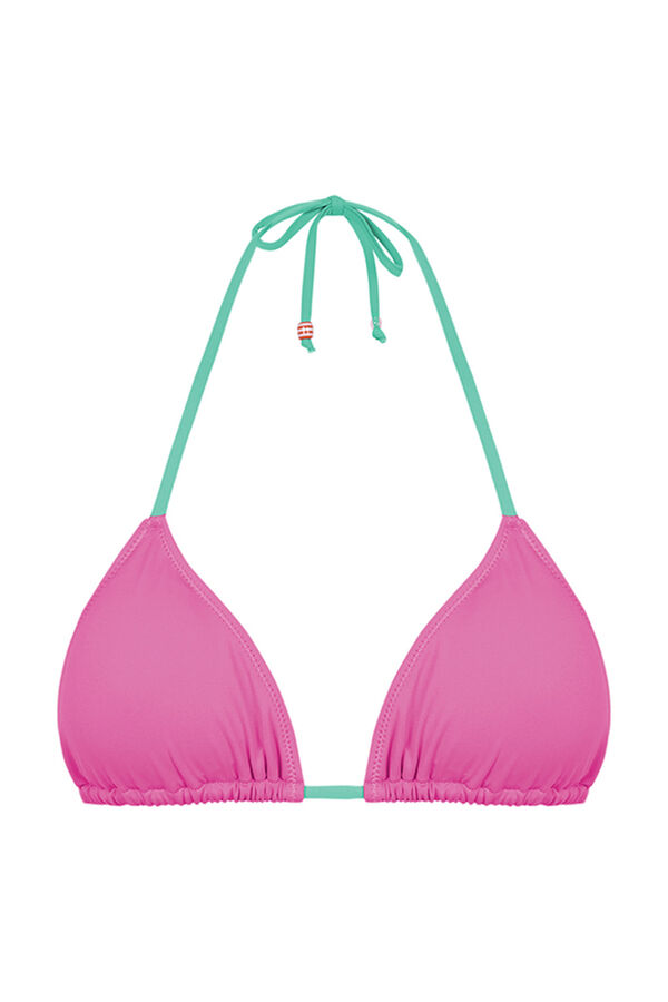Womensecret Top bikini triangular cortina rosa morado/lila