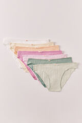 Women'secret Multicoloured cotton pointelle classic panties 7-pack white