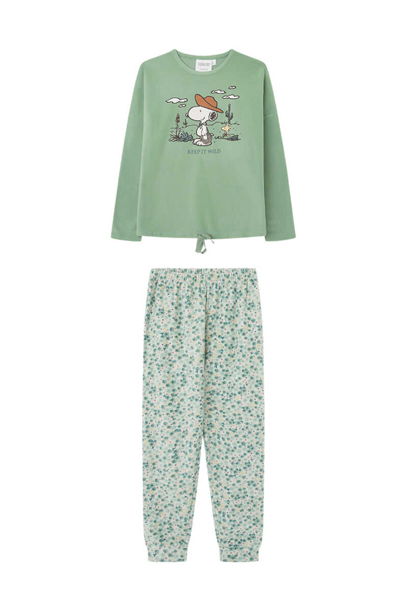 Womensecret Green fleecy Snoopy pyjamas green