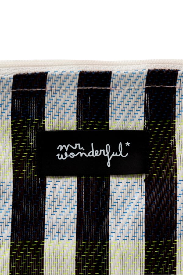 Mr. Wonderful Black and white vanity case with zip fastening printed