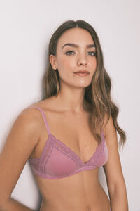 Women'secret NATURAL pink velvet triangular bra