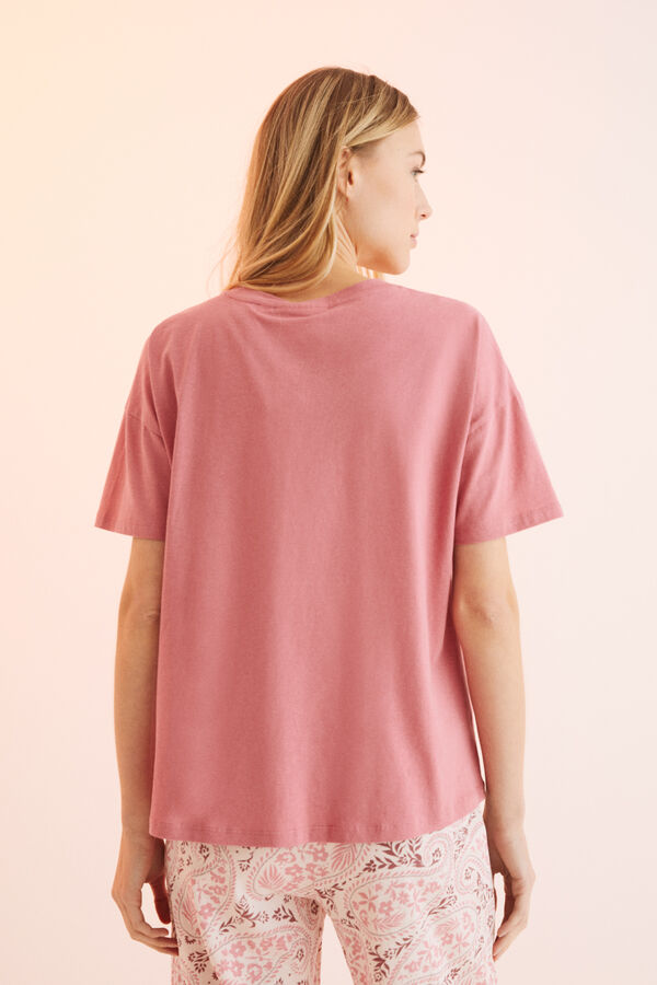 Womensecret Majica od 100 % pamuka ružičaste boje Mr. Men & Little Miss Ružičasta