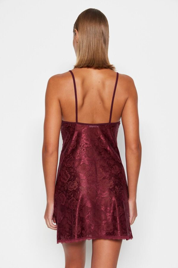 Trendyol Feminine Lace Detailed Nightgown printed