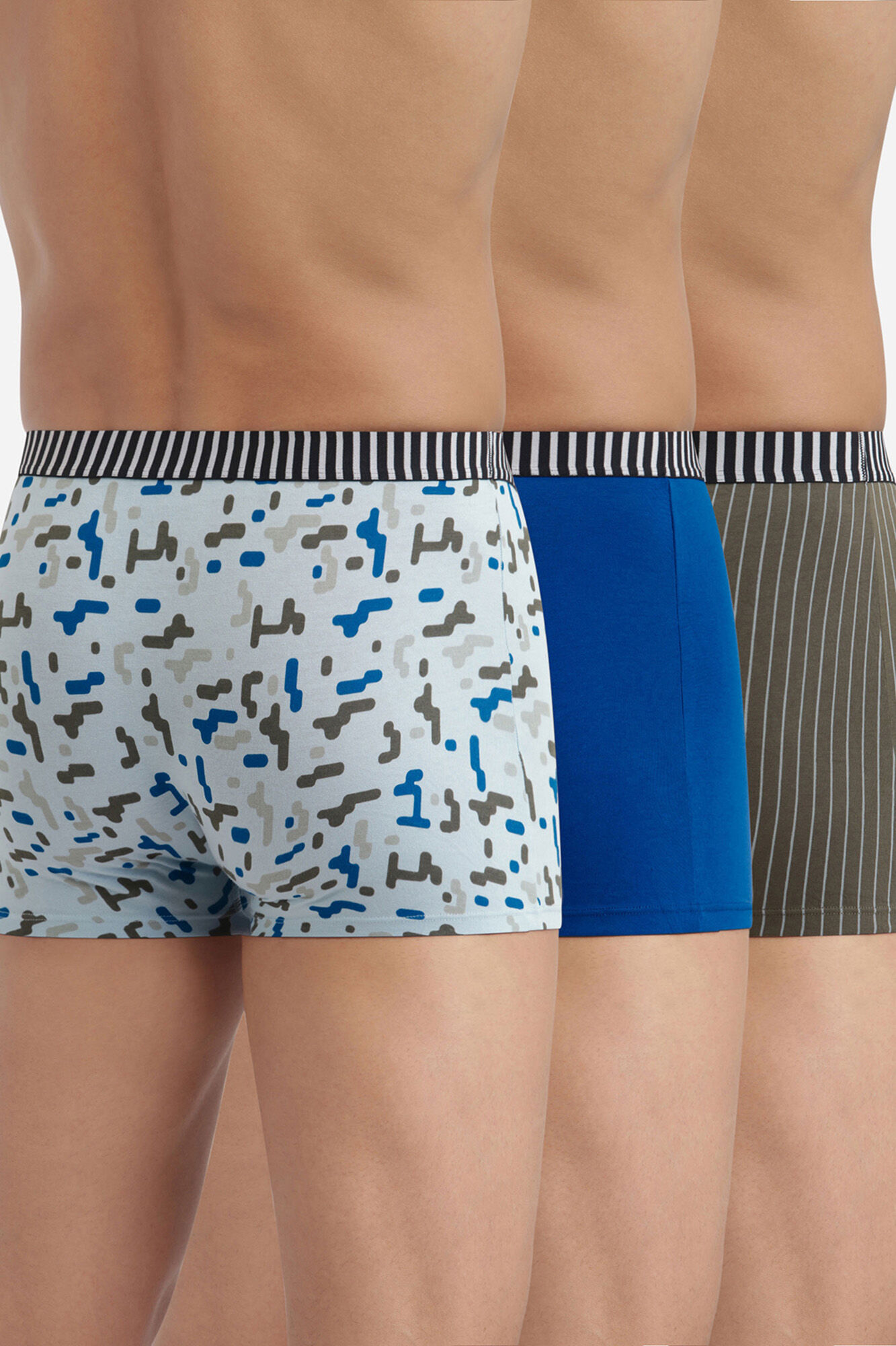 DIM Pack de 3 Boxer algod&oacute;n el&aacute;stico estampado