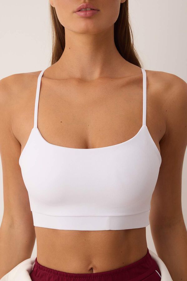 Trendyol Sujetador deportivo espalda cruzada blanco