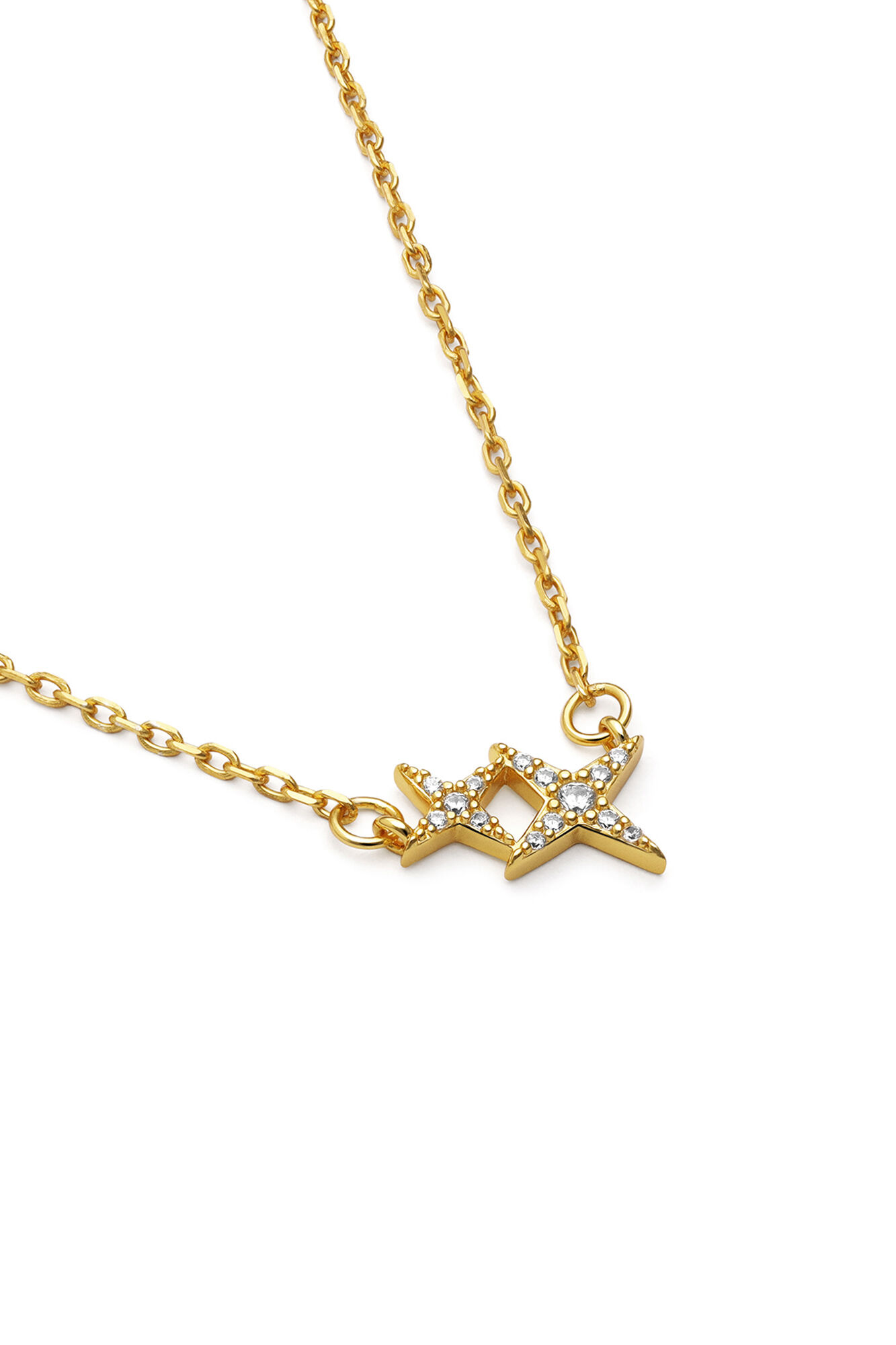 Singularu Halskette Duo Spark Silber vergoldet