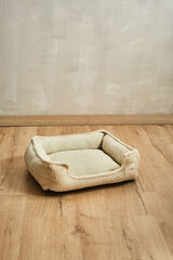 Calma House Henry ecru pet bed with removable cover printed