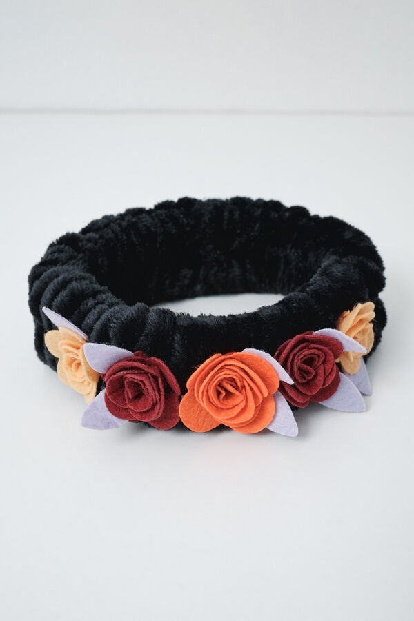 Women'secret Serre-t&ecirc;tes fleurs Catrina Halloween noir