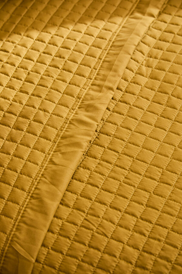 Calma House Narbonne Senf helle Bettdecke mit Print