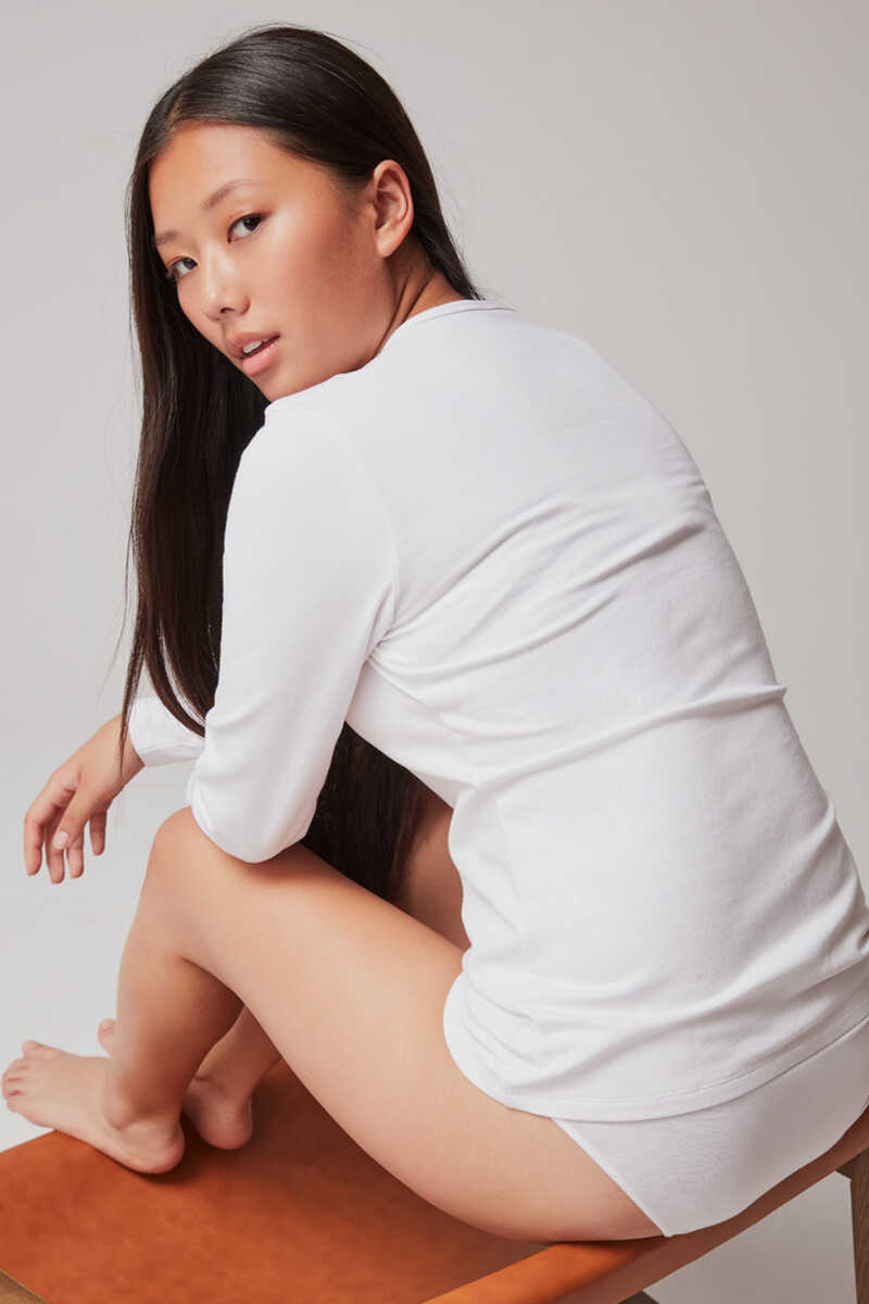 Womensecret Camiseta térmica escote pico white