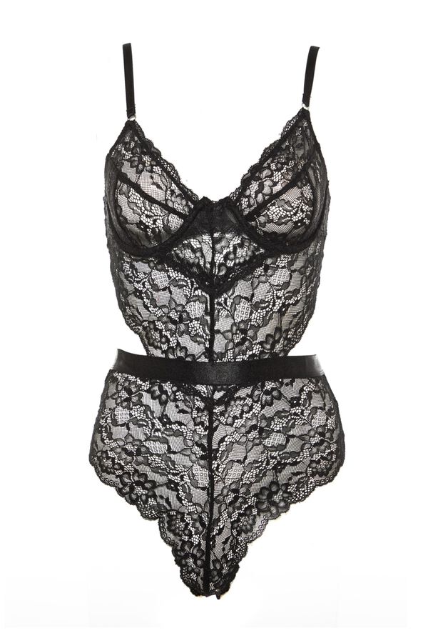 Trendyol Body lencero encaje cut out negro