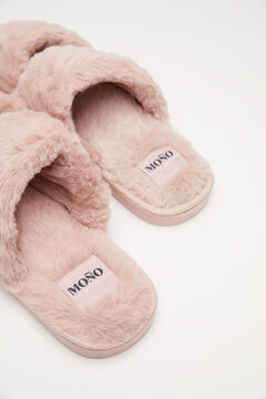 Womensecret La Vecina Rubia pink faux fur slippers pink