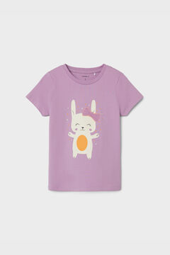 Womensecret Camiseta niña con print de texturas morado/lila