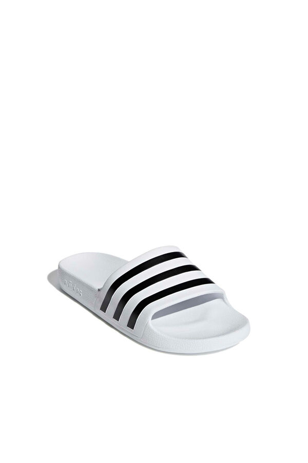Adidas Adilette 3-stripe slide sandals white