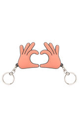 Mr. Wonderful Set of 2 key rings - Hands forming a heart printed