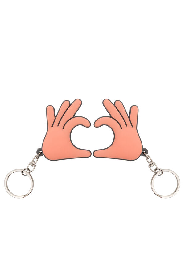 Mr. Wonderful Set of 2 key rings - Hands forming a heart printed