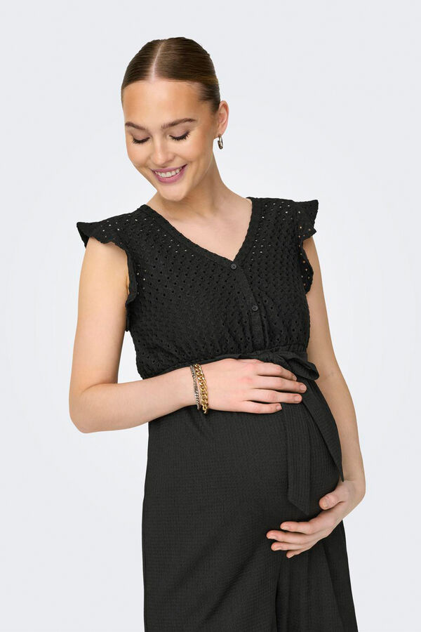 Womensecret Mono largo encaje maternity negro