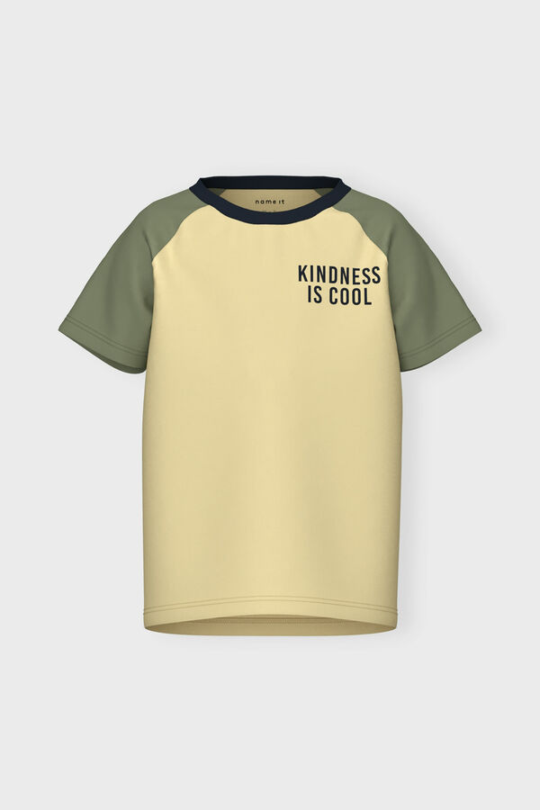 Womensecret Boys' two-tone T-shirt with message vert