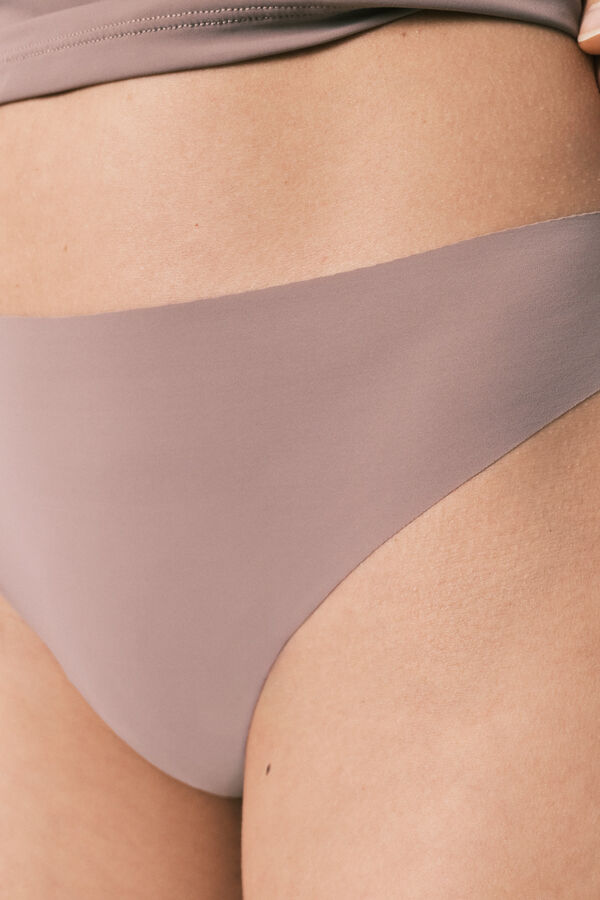 Women'secret Braon mikro tanga sa čistim rezom Braon