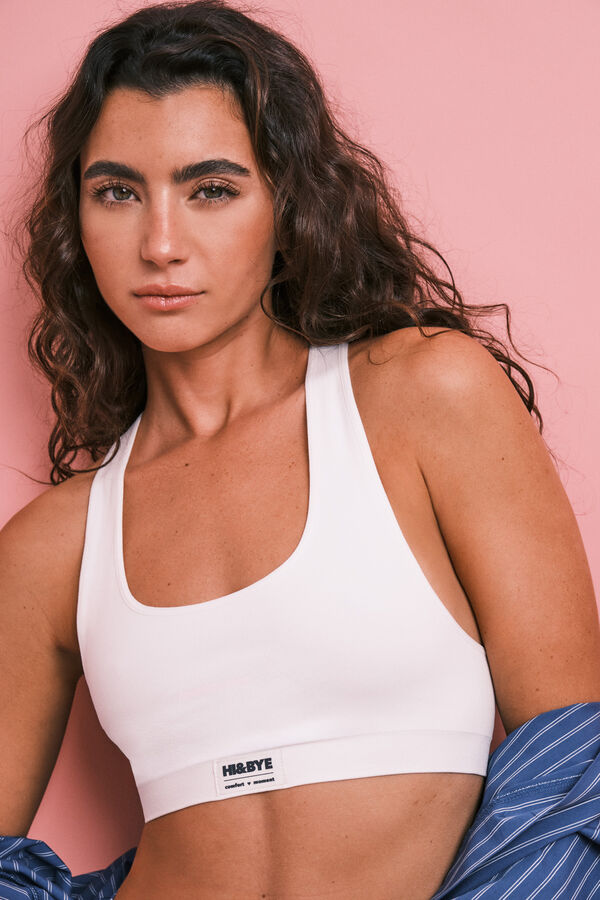 HI&BYE Beige seamless padded sports bra beige