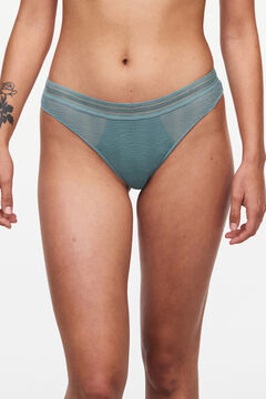 Womensecret Only Manhattan tanga in graphic tulle blue