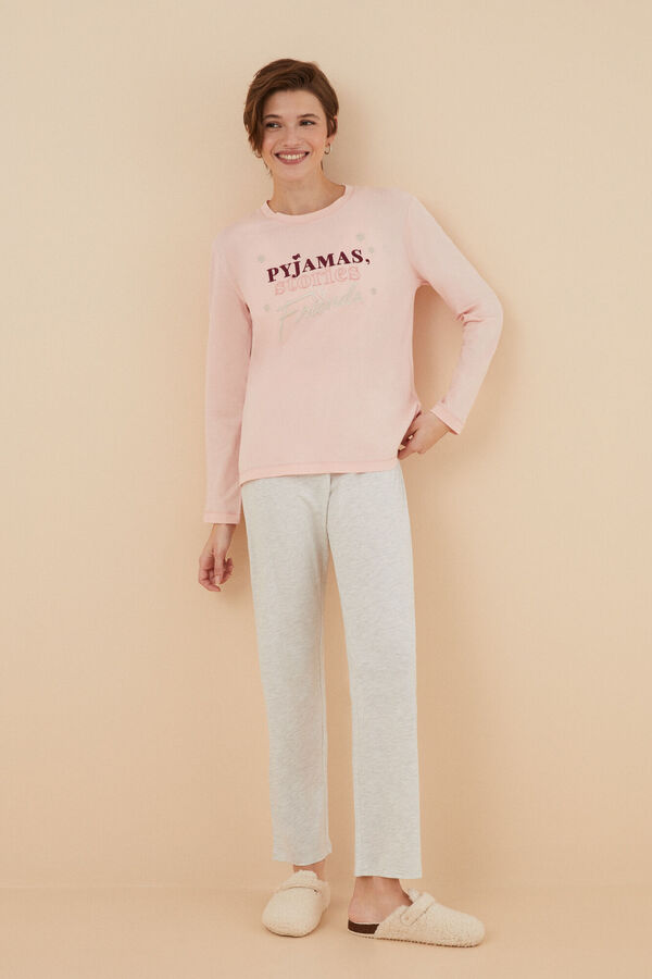 Womensecret Pijama 100% algodão La Vecina Rubia rosa rosa
